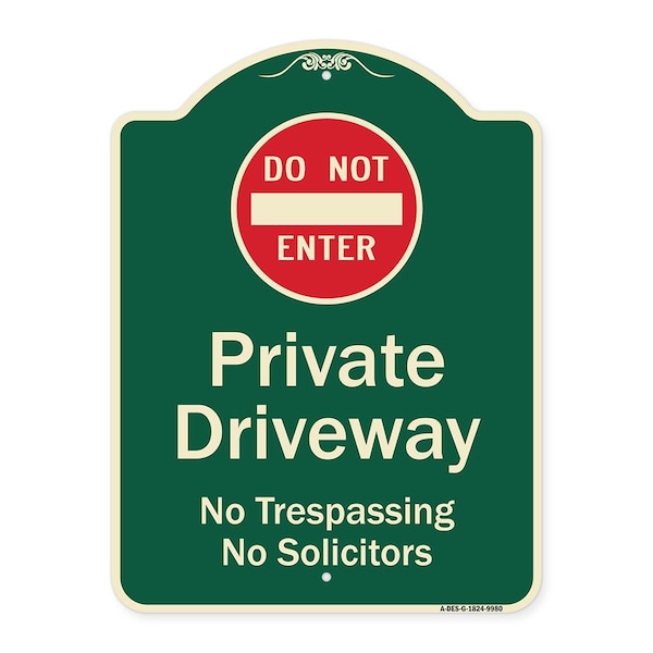 Designer Series-Do Not Enter Private Driveway No Trespassing Or Solicitors Wit, 24" H, G-1824-9980